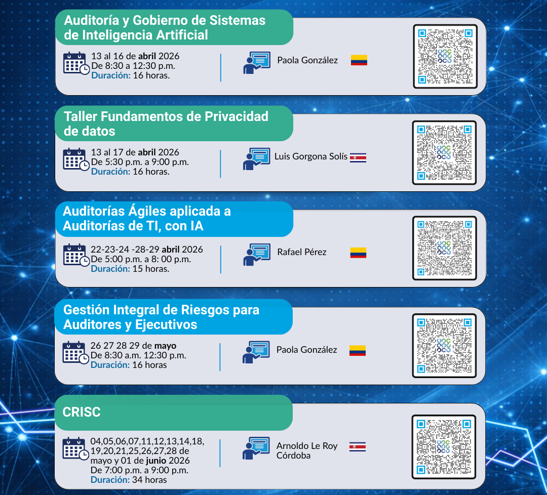 Reserva estas fechas en su agenda - Charlas, cursos, talleres y Eventos de ISACA 2026 