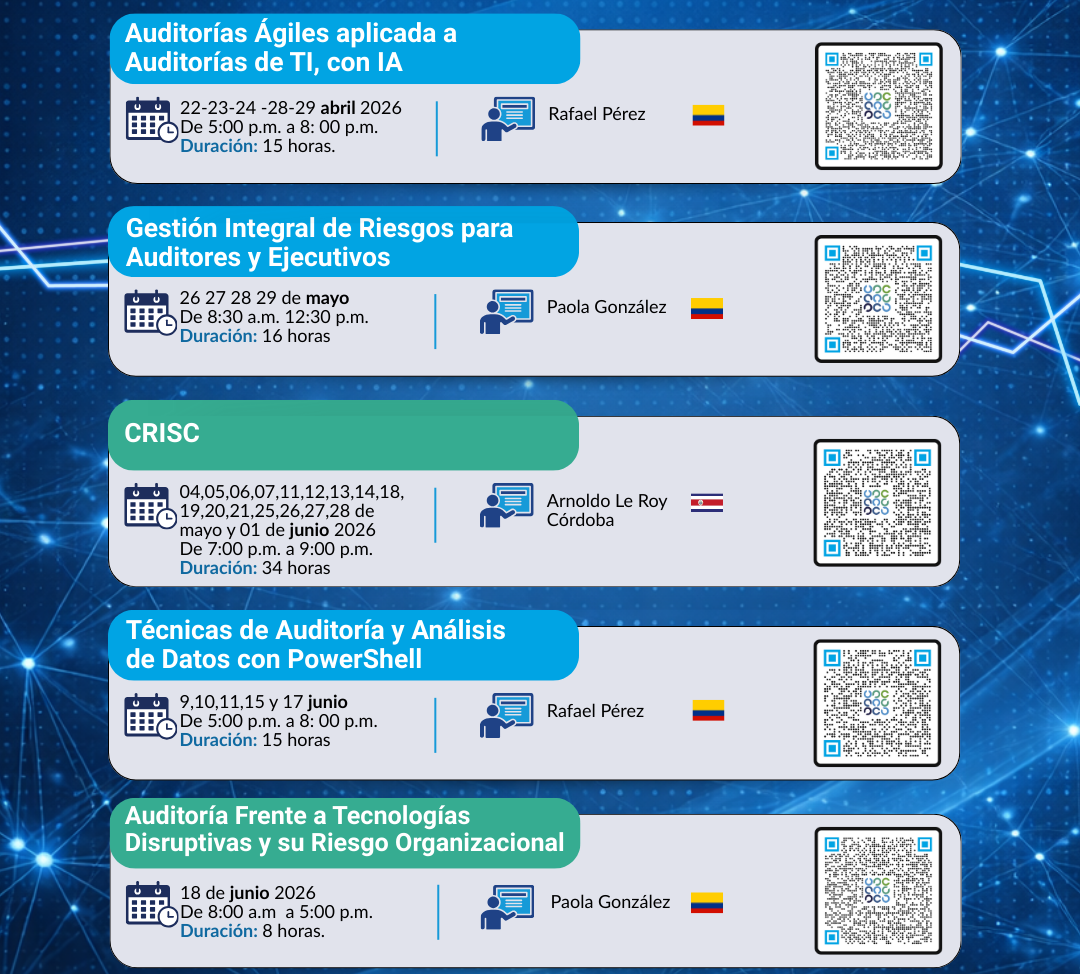 Reserva estas fechas en su agenda - Charlas, cursos, talleres y Eventos de ISACA 2026 