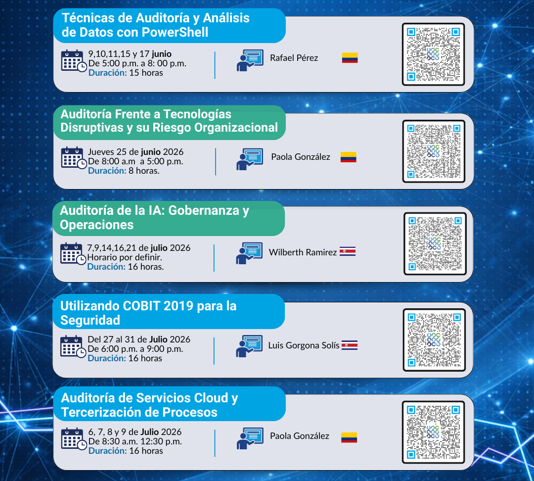 Reserva estas fechas en su agenda - Charlas, cursos, talleres y Eventos de ISACA 2026 