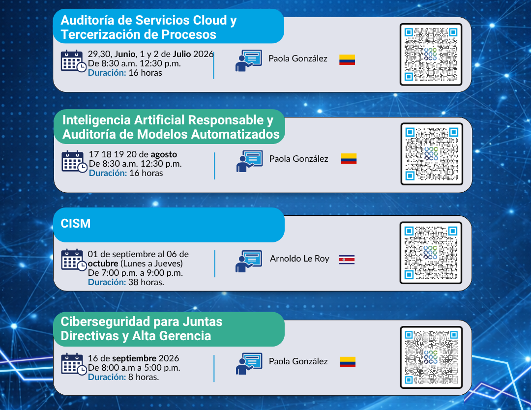 Reserva estas fechas en su agenda - Charlas, cursos, talleres y Eventos de ISACA 2026 